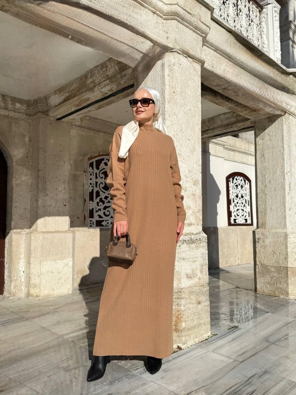 TRİKO ELBİSE — CAMEL